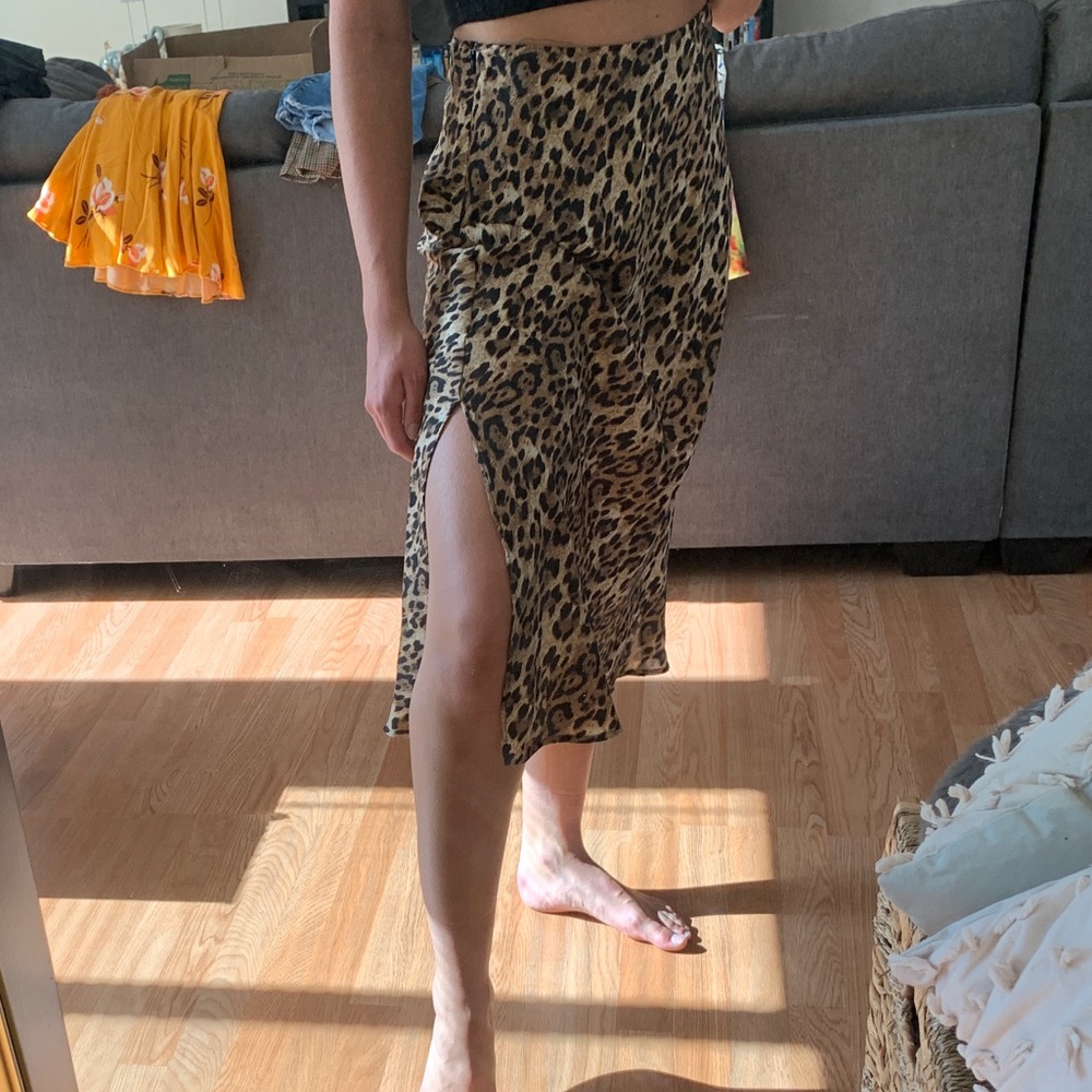 Leopard Print Midi Skirt//Zara